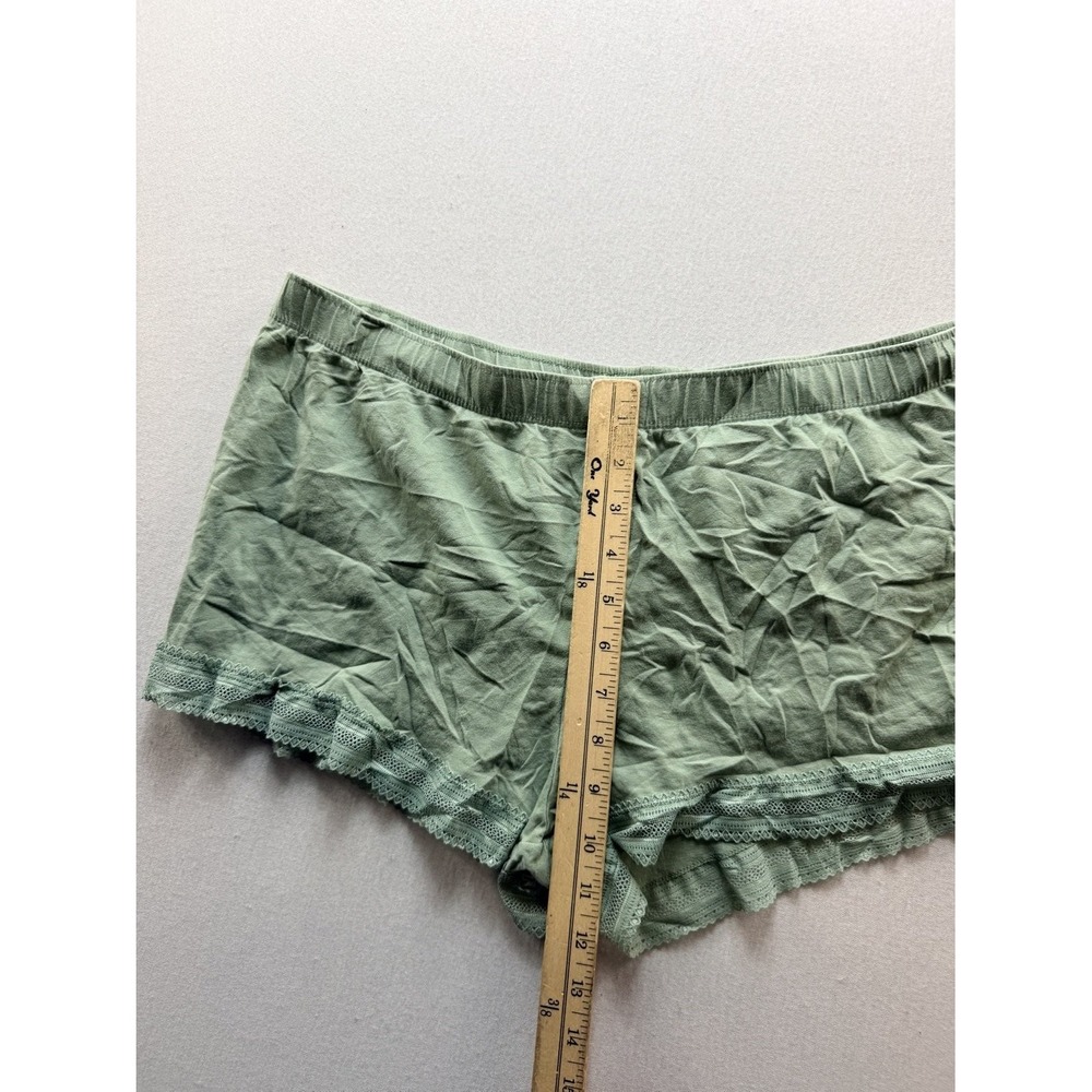 Primark Sleep Shorts Womens 10/12 Green Good Organic Cotton Lace Trim 16522 - Picture 4 of 8